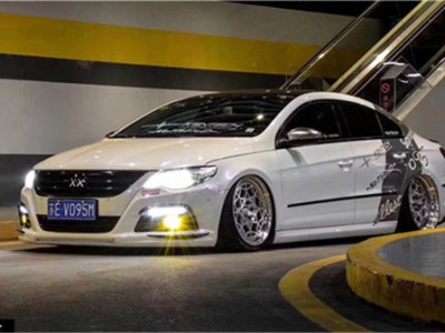 White Volkswagen CC bagriders classic low profile